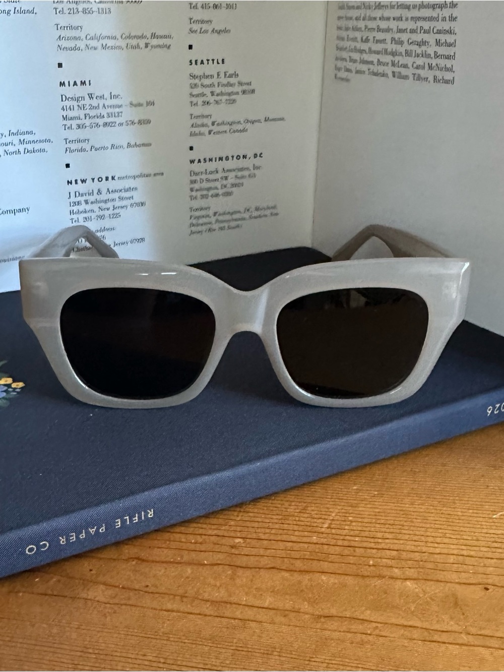 Ryan Simkhai Eyeshop Sunglasses. Thick Smokey Grey Frame. Dark Blue Lens.
New.